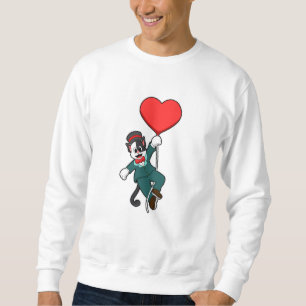 Cat as Groom with Heart Balloon Sweatshirt