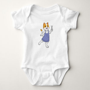 Cat as Hair stylist with Scissors Baby Bodysuit