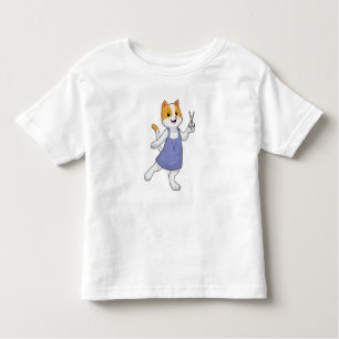 Cat as Hair stylist with Scissors Toddler T-shirt