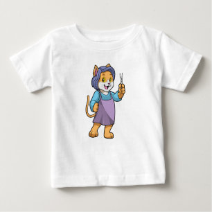Cat as Hairdresser with Scissors Baby T-Shirt