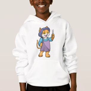 Cat as Hairdresser with Scissors Hoodie