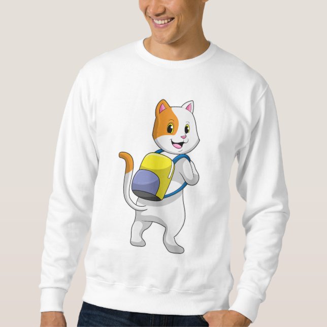 Cat as Hiker with Backpack Sweatshirt (Front)