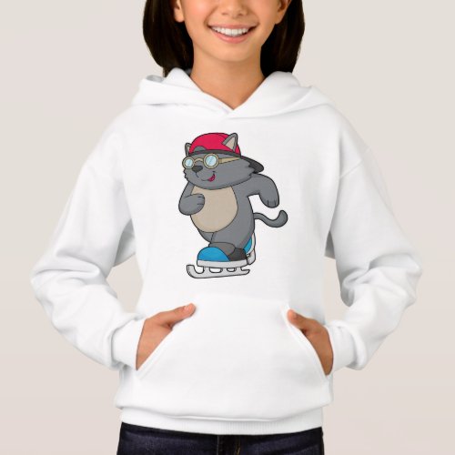 Cat as Ice Skater with Ice skates Hoodie