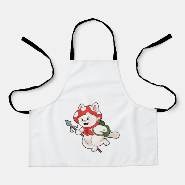 Cat as Mushroom picker with Mushroom Apron (Front)