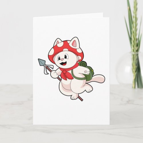 Cat as Mushroom picker with Mushroom Card