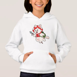 Cat as Mushroom picker with Mushroom Hoodie