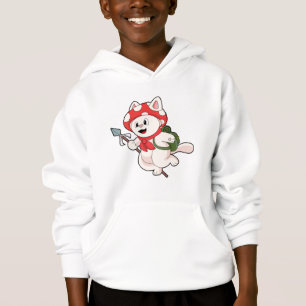Cat as Mushroom picker with Mushroom Hoodie