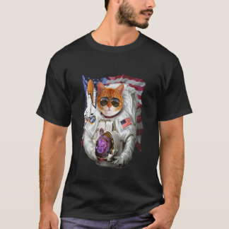 , Cat as Pilot Astronaut, Space Shuttle Commander T-Shirt