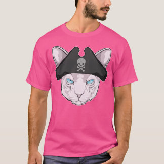 Cat as Pirate with Pirate hat T-Shirt