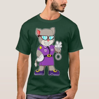 Cat as policewoman with handcuffs T-Shirt