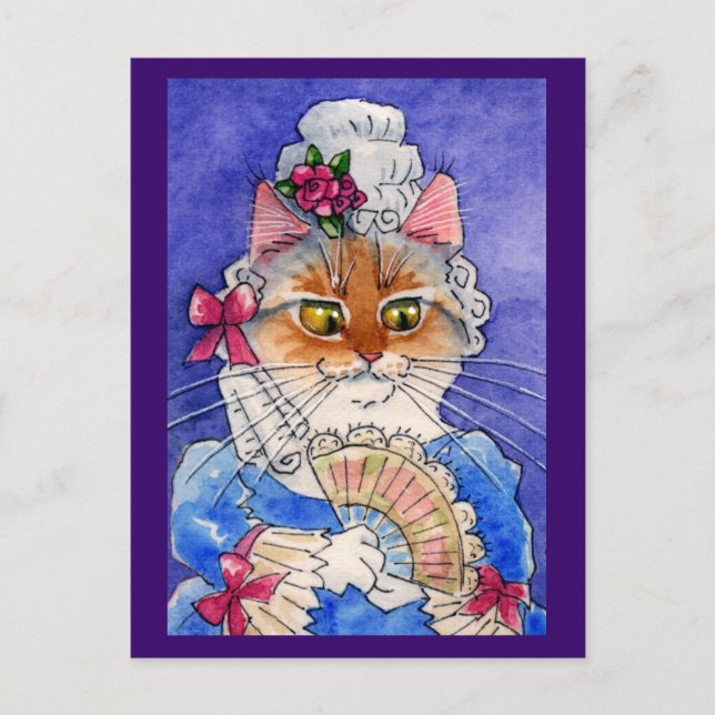 Cat as Queen Marie Antoinette Postcard (Front)