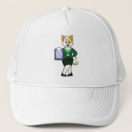 Cat as Secretary with Blouse  Skirt Trucker Hat