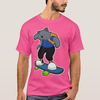 Cat as Skateboarder with Skateboard T-Shirt
