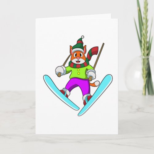 Cat as Ski jumper at Telemark Card