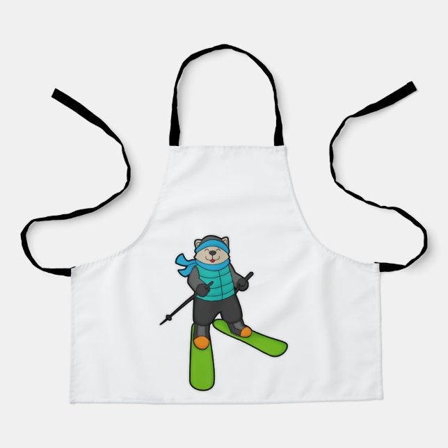 Cat as Skier with Ski Apron (Front)