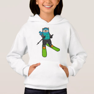 Cat as Skier with Ski Hoodie