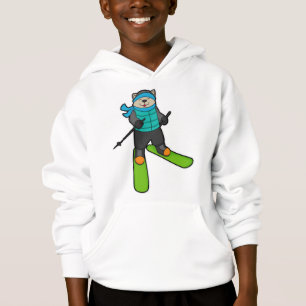 Cat as Skier with Ski Hoodie