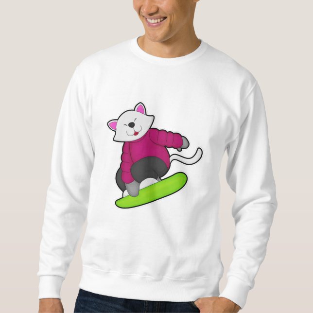 Cat as Snowboarder with Snowboard Sweatshirt (Front)