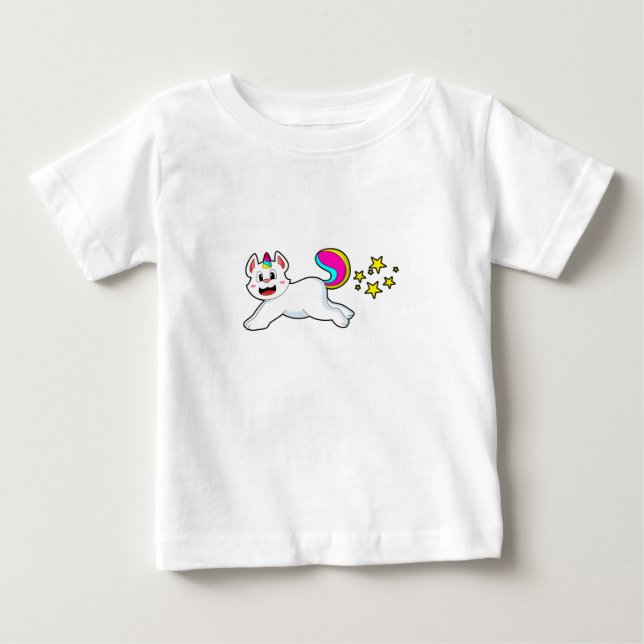 Cat as Unicorn Baby T-Shirt (Front)