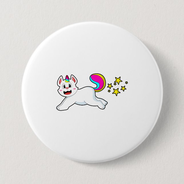 Cat as Unicorn Button (Front)