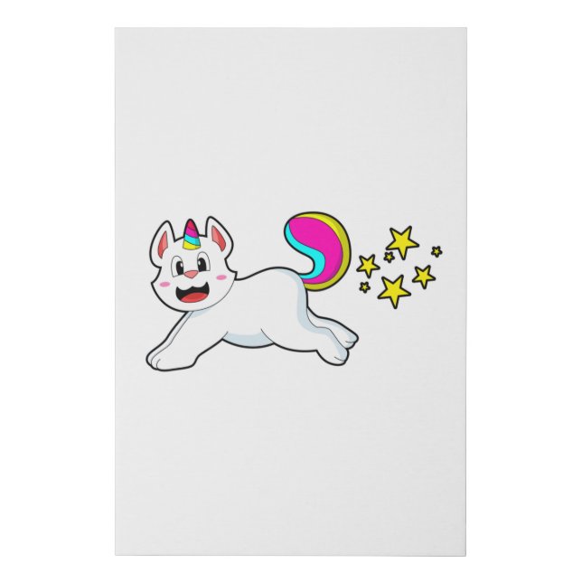 Cat as Unicorn Faux Canvas Print (Front)
