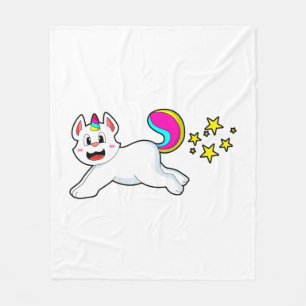 Cat as Unicorn Fleece Blanket
