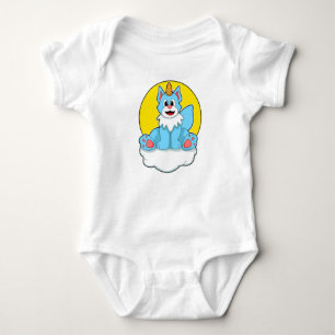 Cat as Unicorn on Clouds & Sun Baby Bodysuit