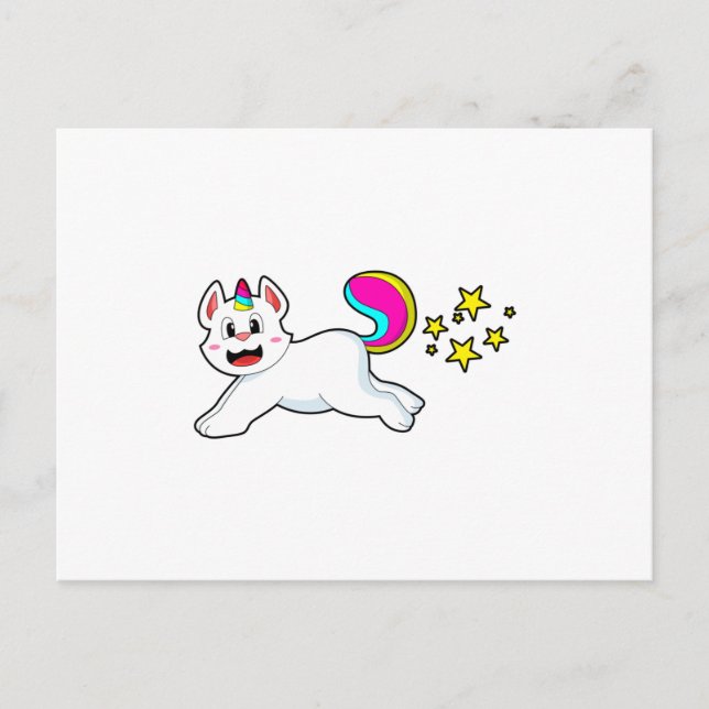 Cat as Unicorn Postcard (Front)
