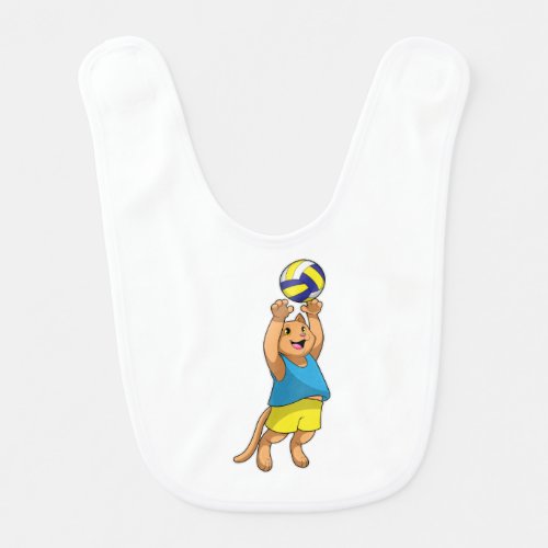 Cat as Volleyball player with Volleyball Baby Bib