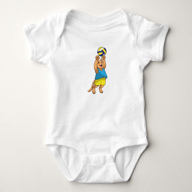 Cat as Volleyball player with Volleyball Baby Bodysuit (Front)