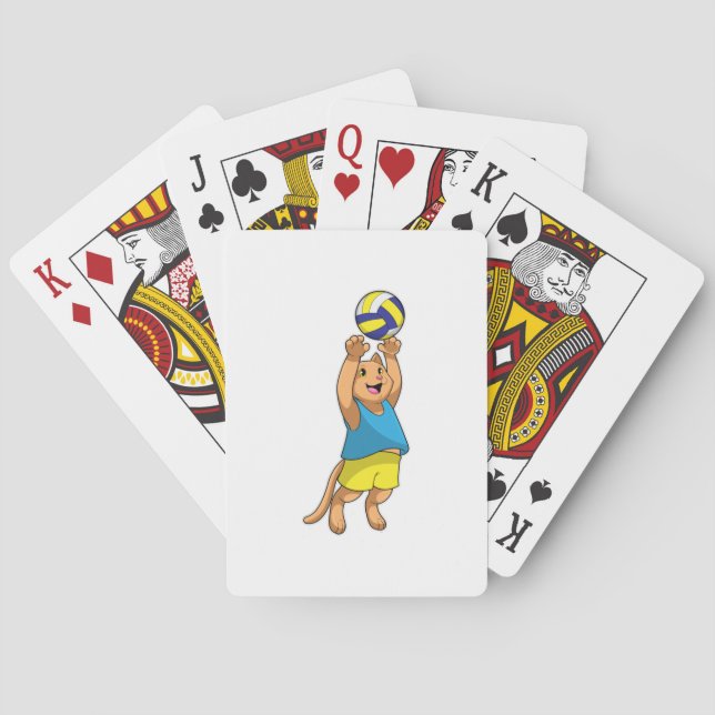 Cat as Volleyball player with Volleyball Poker Cards (Back)