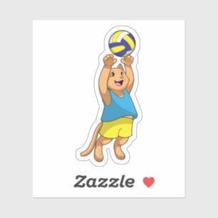 Cat as Volleyball player with Volleyball Sticker