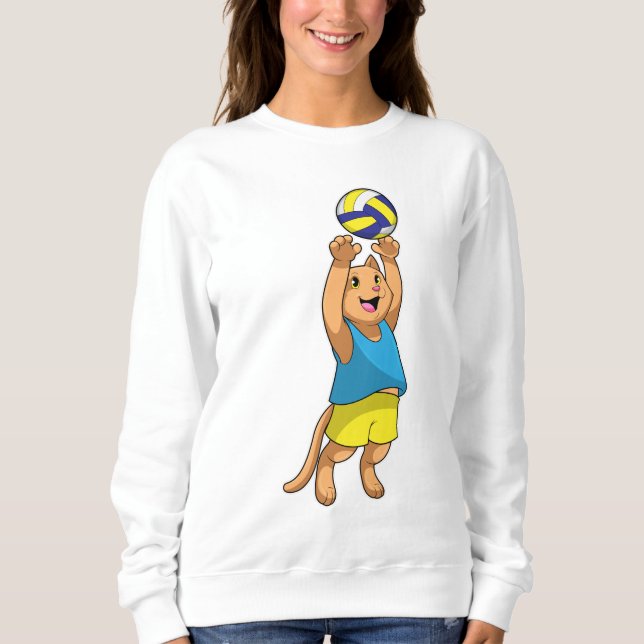 Cat as Volleyball player with Volleyball Sweatshirt (Front)