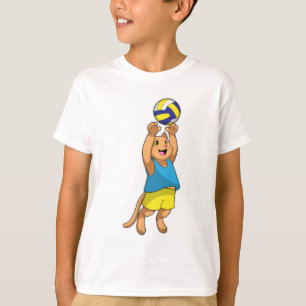 Cat as Volleyball player with Volleyball T-Shirt