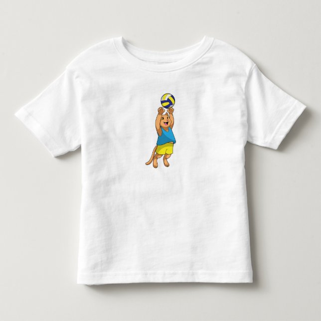 Cat as Volleyball player with Volleyball Toddler T-shirt (Front)