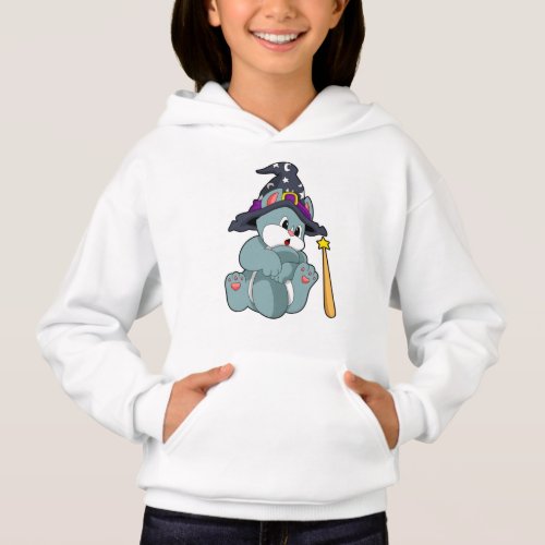 Cat as Wizard with Magic wand  Hat Hoodie