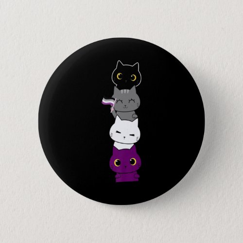 Cat Asexual Pride Cute Ace Flag Animal Pet Lovers Button