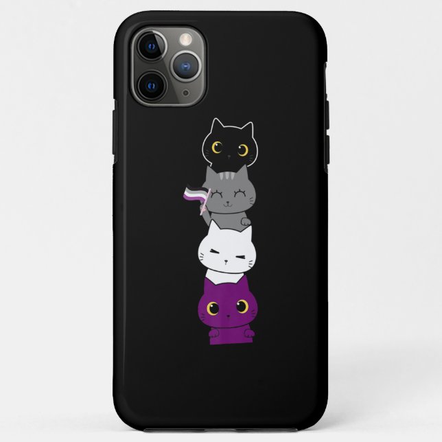 Cat Asexual Pride Cute Ace Flag Animal Pet Lovers Case-Mate iPhone Case (Back)