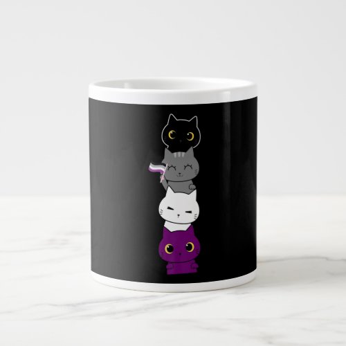 Cat Asexual Pride Cute Ace Flag Animal Pet Lovers Giant Coffee Mug
