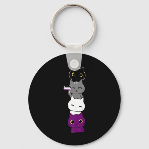 Cat Asexual Pride Cute Ace Flag Animal Pet Lovers Keychain