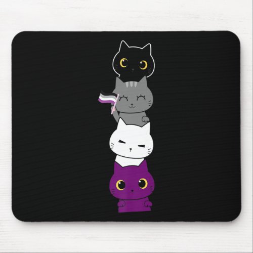 Cat Asexual Pride Cute Ace Flag Animal Pet Lovers Mouse Pad