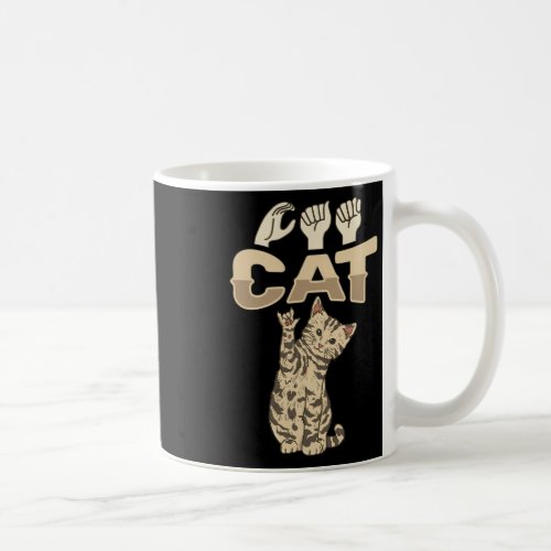 Cat Asl Hand Gesture Deaf Hearing Loss Awareness 1 Coffee Mug