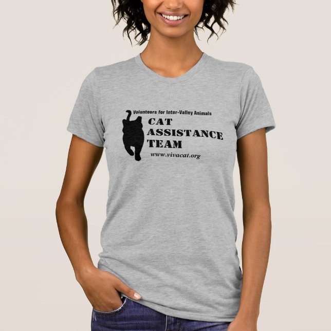 Cat Assistance Team--black logo for light apparel T-Shirt (Front)