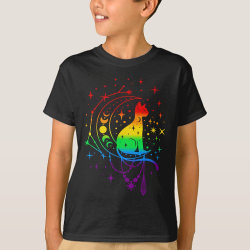 Cat Astrology Rainbow Gay Pride Lgbt Flag Cat Love T_Shirt