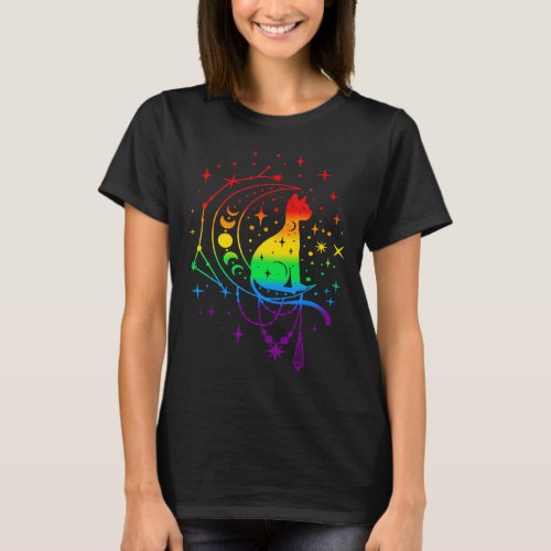 Cat Astrology Rainbow Gay Pride Lgbt Flag Cat Love T_Shirt