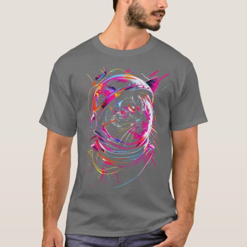 Cat Astronaut Album Cover T_Shirt
