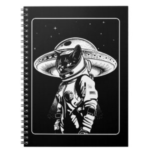 Cat Astronaut Alien UFO Science Fiction Notebook