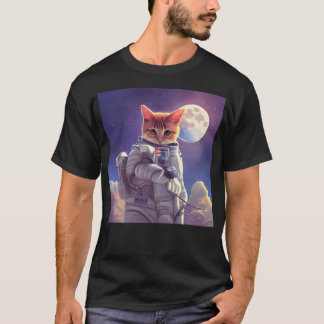 Cat Astronaut And Moon T-Shirt