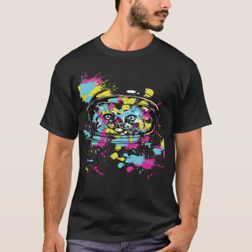 cat astronaut backpack T_Shirt