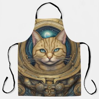 Cat astronaut cyberpunk art 